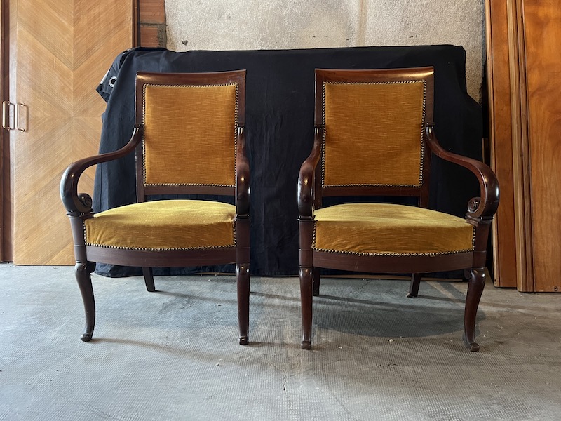 PAIR OF EMPIRE ARMCHAIRS